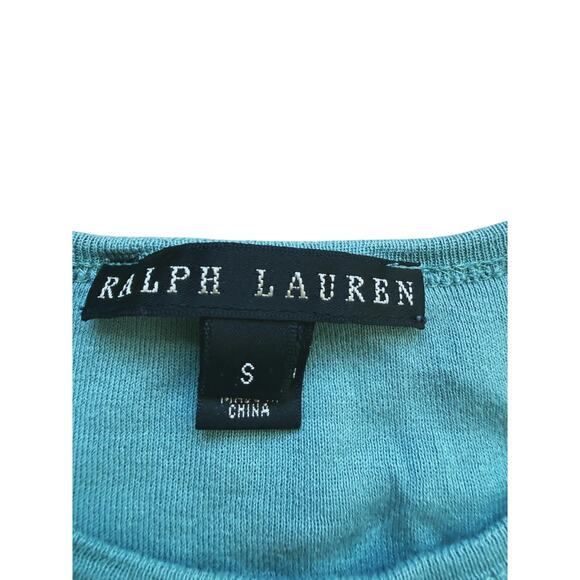 Ralph Lauren Black Label Teal Scoop Neck Sweater Small Vintage Quiet Luxury Fall - Picture 3 of 4